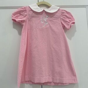 Pink Corduroy Dress with “J” Monogram